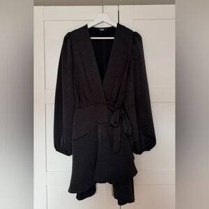 Elegant Black Wrap Dress